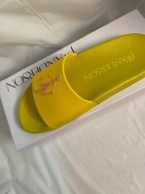 Jw Anderson Anchor Logo Rubber Slide in Bright Yellow, Women's Size 9 (40)